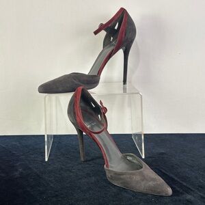 Stuart Weitzman Gray Wine Suede Heels